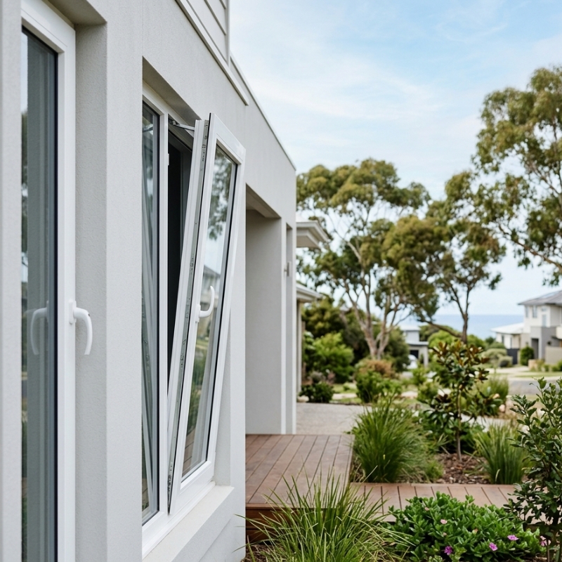 Modern home with uPVC tilt and turn windows providing ventilation and energy efficiency