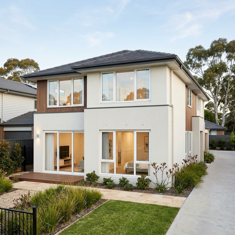 Modern Australian home with uPVC double glazed windows