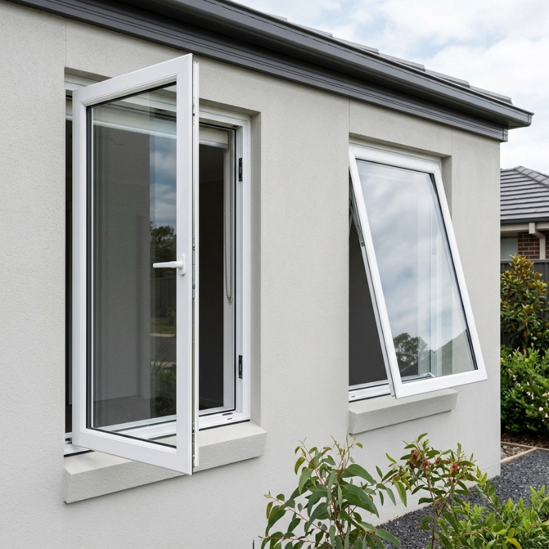 Casement and awning uPVC windows on a modern Australian home